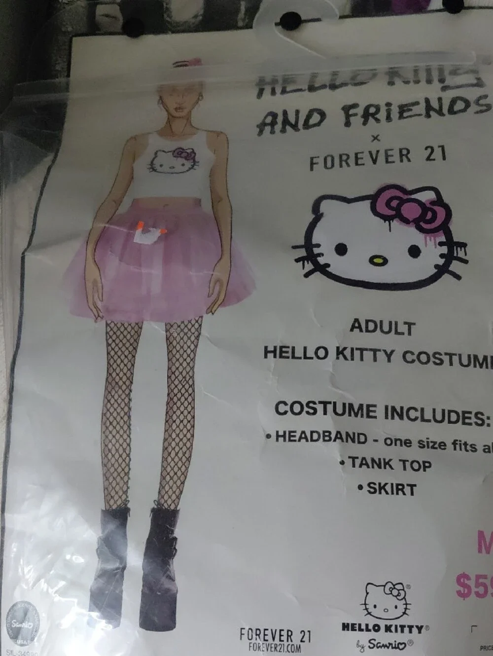 Hello Kitty White Tank Top with Pink Tulle Skirt Girls Dress